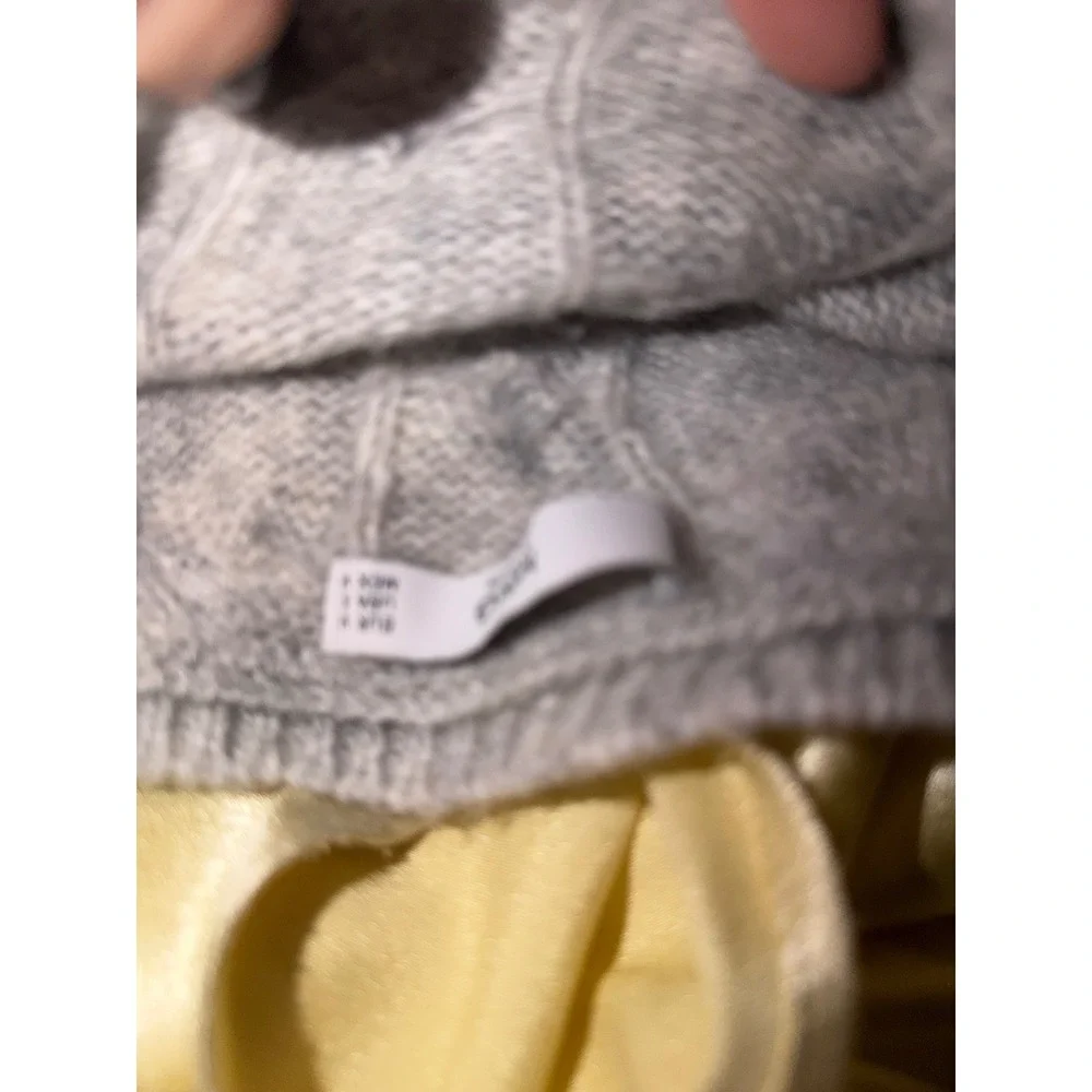 Mango Basics Grey Cable Knit Crew Neck Sweater Womens Small Long Sleeve Ribbed‎